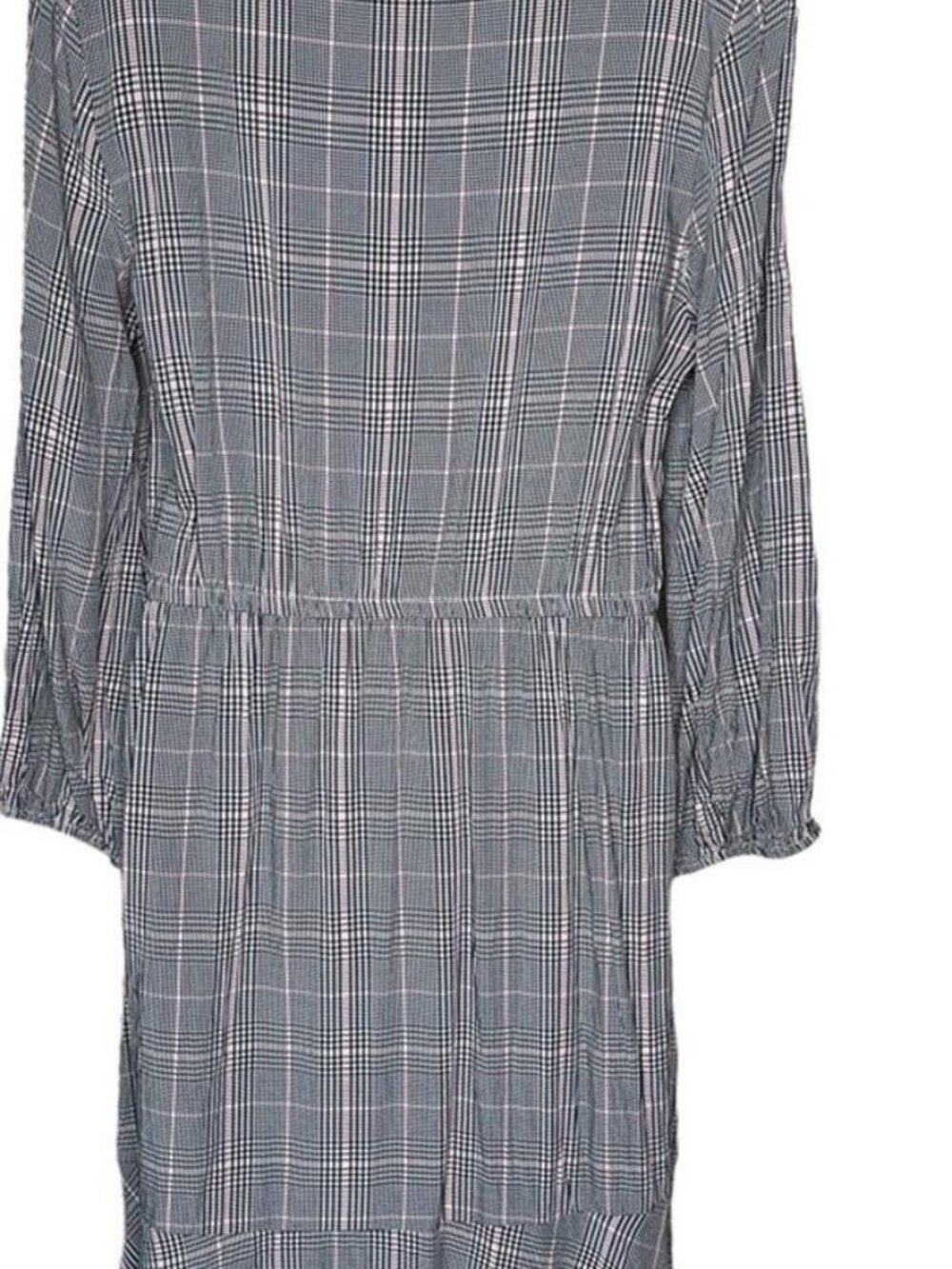 White Pink Plaid Drop Waist
